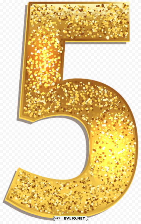 number five gold shining HighQuality Transparent PNG Isolated Element Detail