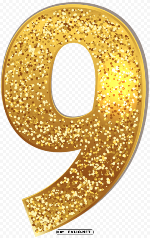 number nine gold shining HighQuality Transparent PNG Isolation