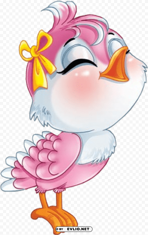 pink cartoon bird free Clear PNG graphics
