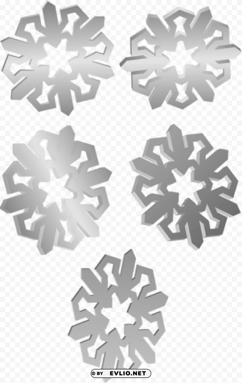 silver snowflakes Transparent Background Isolated PNG Item