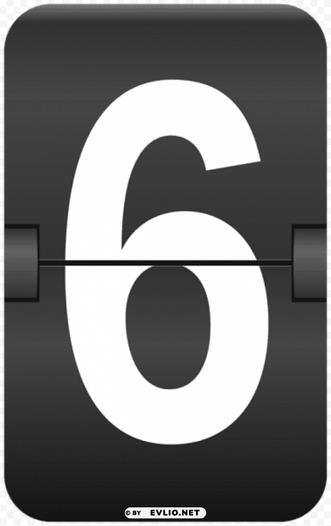 six counter number PNG Isolated Object on Clear Background