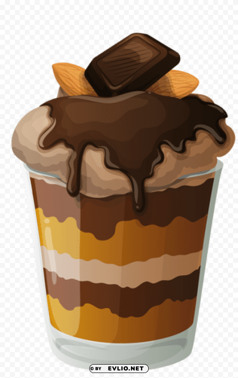 chocolate ice cream cup Isolated Object with Transparency in PNG