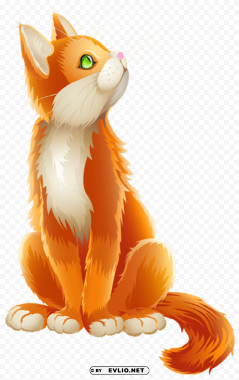 orange cat cartoon Transparent PNG Isolated Illustration clipart png photo - 340ad4b1