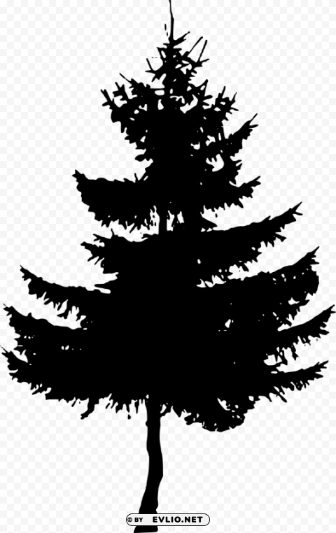 pine tree silhouette Isolated Character on Transparent Background PNG