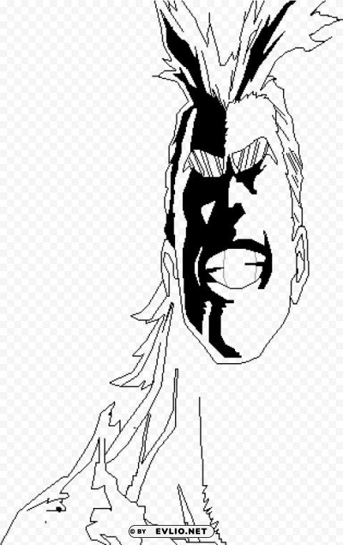 All Might Face PNG Isolated Object With Clear Transparency