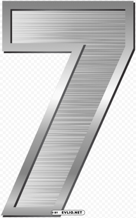 number seven silver PNG images with clear alpha layer