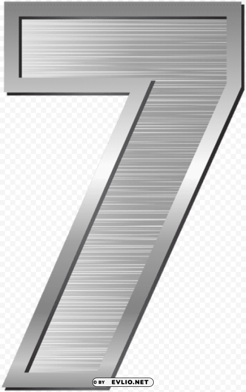 Number Seven Silver PNG Images With Clear Alpha Layer