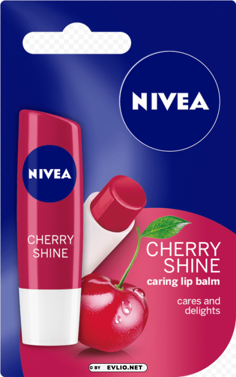 nivea strawberry shine caring lip balm Isolated PNG Object with Clear Background