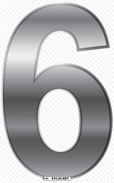 silver number six PNG images with no background comprehensive set