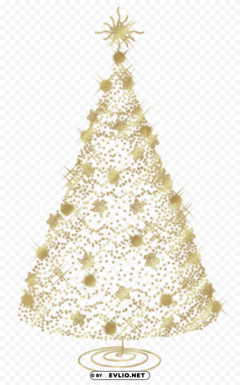 transparent christmas gold tree PNG objects