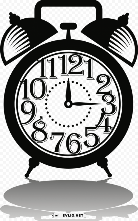 analog clock silhouette PNG Graphic Isolated with Clarity