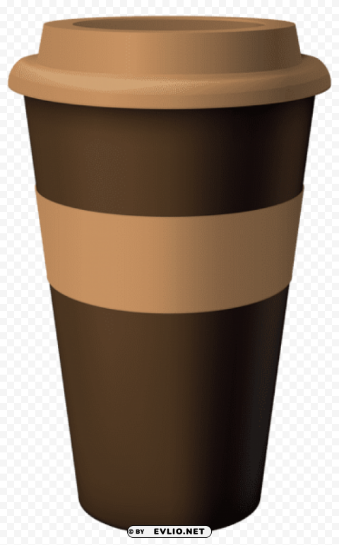 Brown Hot Coffee Cup PNG Isolated