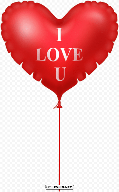 i love you heart balloon Clear Background Isolated PNG Graphic