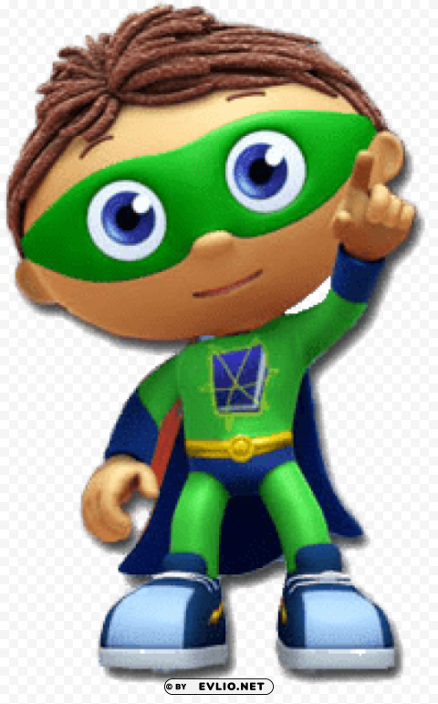 super why holding up finger PNG clipart with transparency