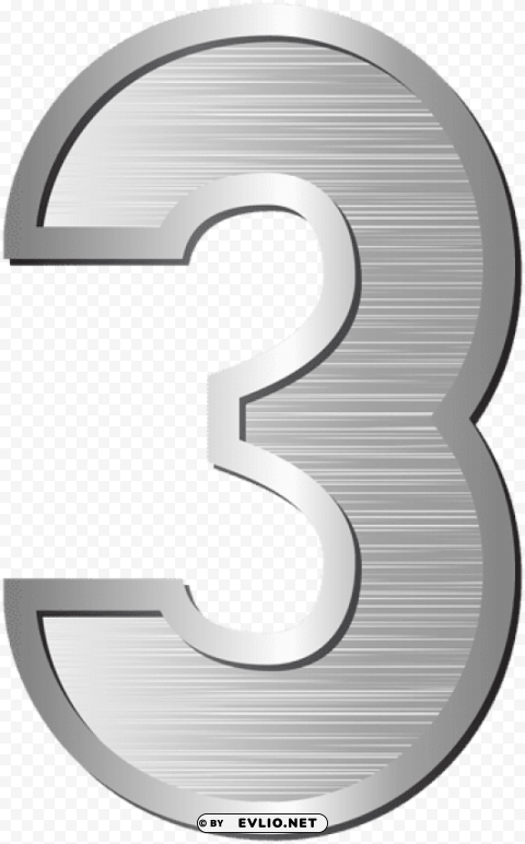 number three silver PNG images with alpha transparency wide collection