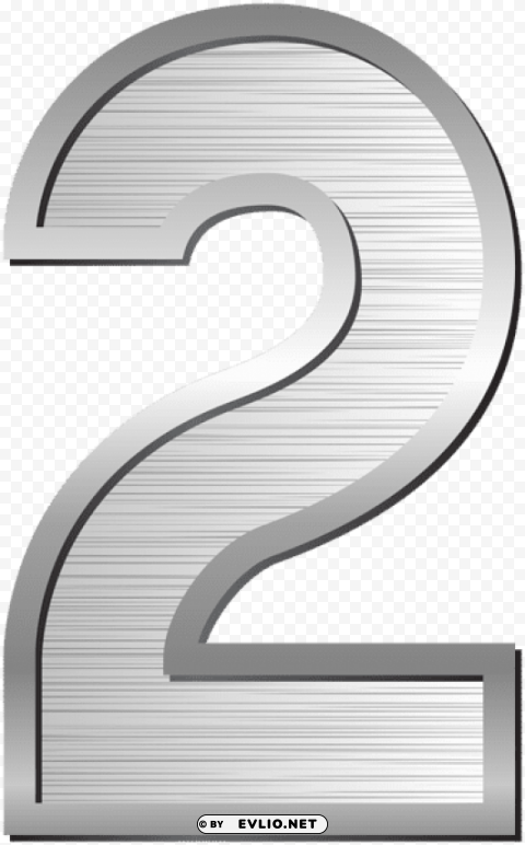 number two silver PNG images with alpha transparency layer