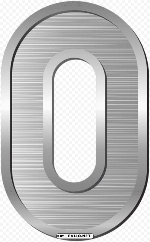 number zero silver PNG images with alpha mask