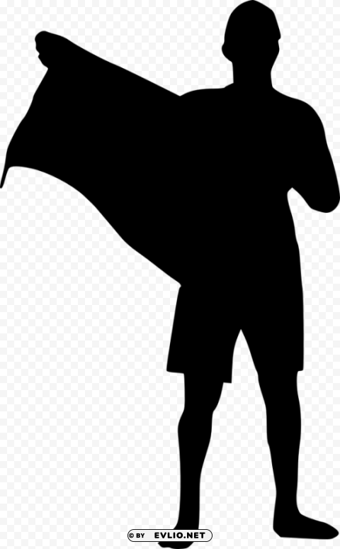 person with flag silhouette Free transparent PNG