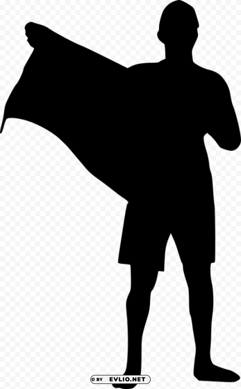 Person With Flag Silhouette Free Transparent PNG