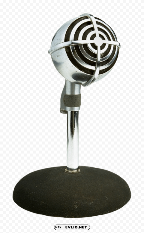 Retro Style Microphone PNG for educational use