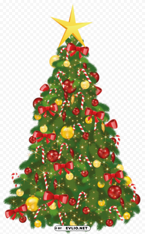  xmas tree with star Isolated Subject in Transparent PNG
