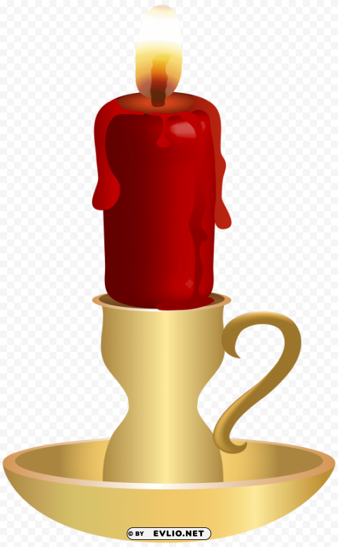 candle red PNG Image with Transparent Isolation