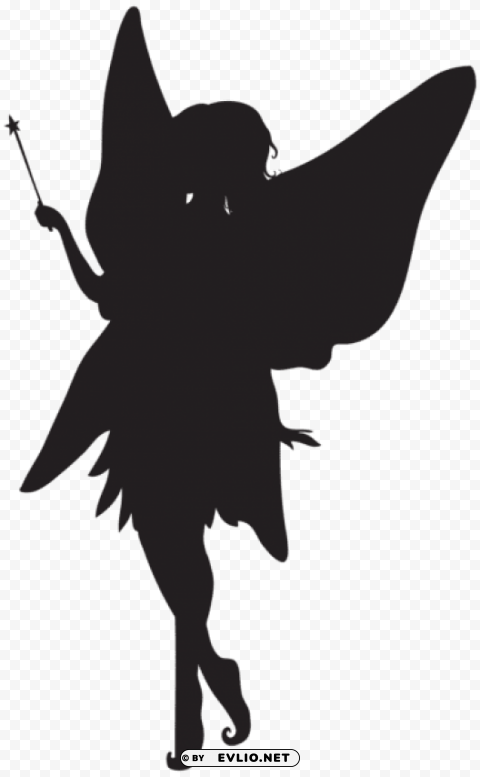 forest fairy silhouette PNG Isolated Illustration with Clear Background