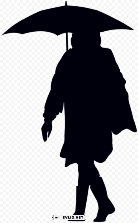 woman with umbrella silhouette PNG no background free