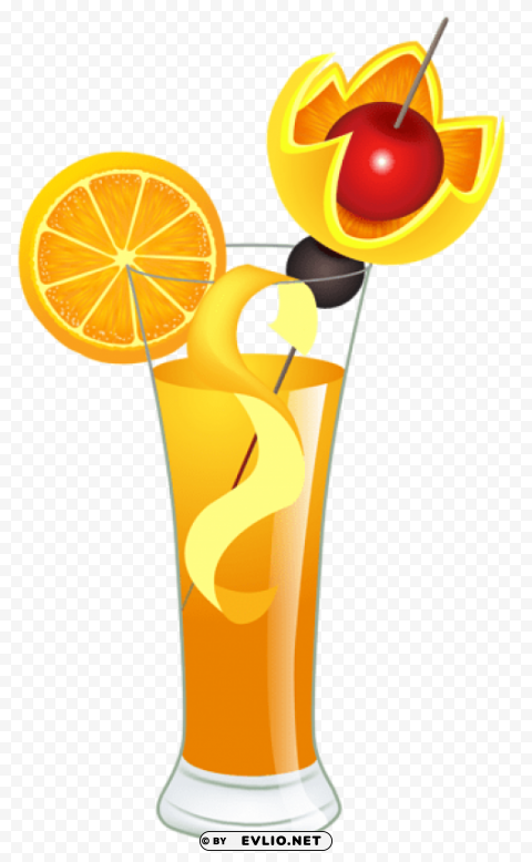 orange cocktailpicture Clear Background Isolated PNG Object