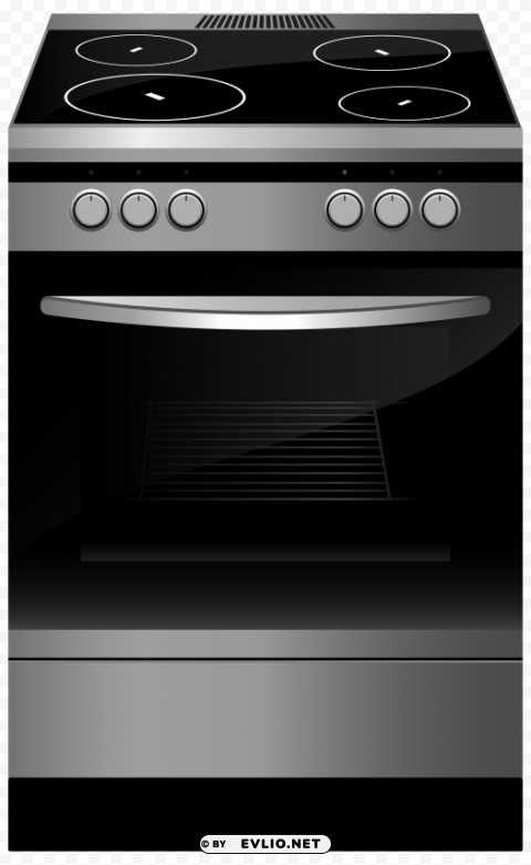 black stove Transparent Background Isolated PNG Character