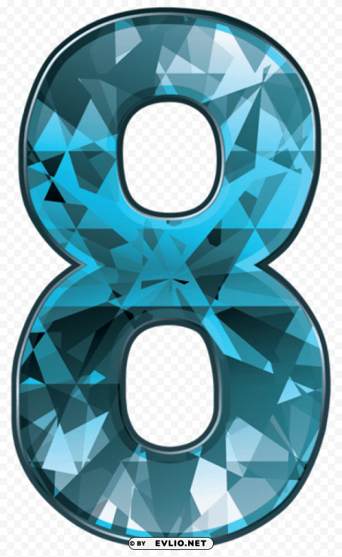 blue crystal number eight Transparent background PNG photos