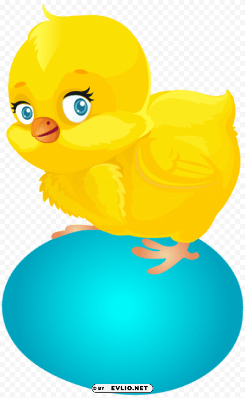 blue easter egg and chicken PNG pictures with no background