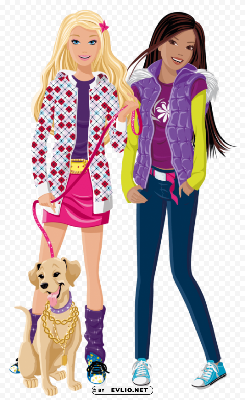 barbie and friend PNG clear background