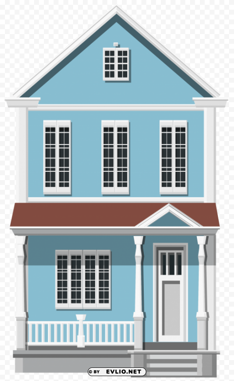 blue house PNG for educational projects