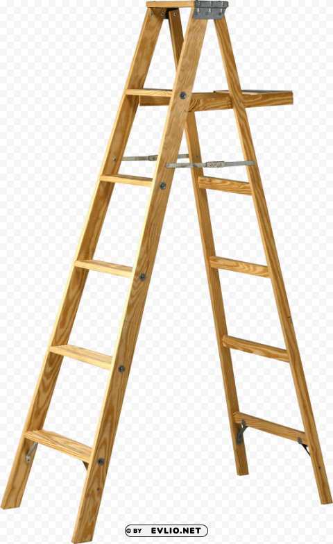 Transparent Background PNG of double wood ladder PNG images with no background assortment - Image ID f9f574dd
