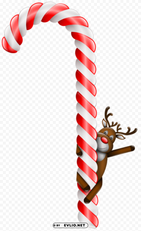  large christmas candy cane with deer Transparent graphics PNG Images ba0cd59b