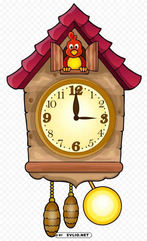 cute cuckoo clock Isolated Element with Clear PNG Background