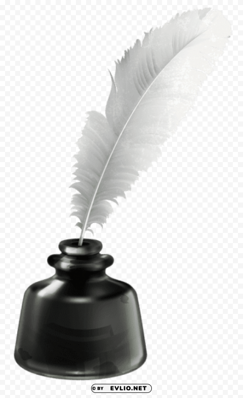 quill and ink potvector Isolated PNG on Transparent Background