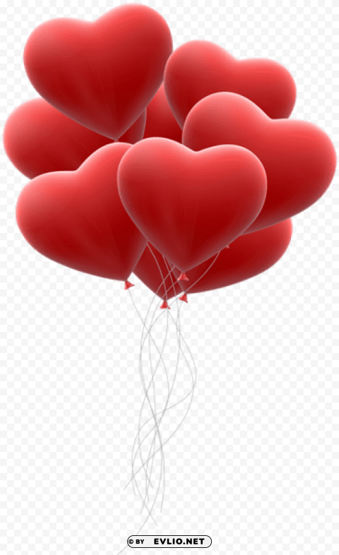 red hearts balloon bunch transparent Clear background PNG images bulk
