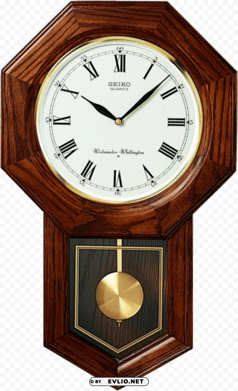 seiko regulator wall clock Isolated Graphic on Transparent PNG