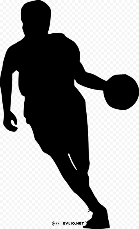basketball player silhouette Transparent PNG Isolated Item with Detail