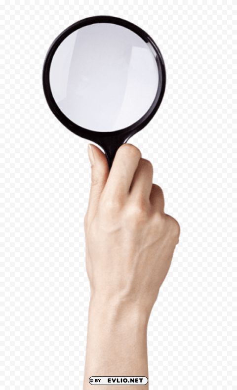 hand with magnifier Transparent art PNG