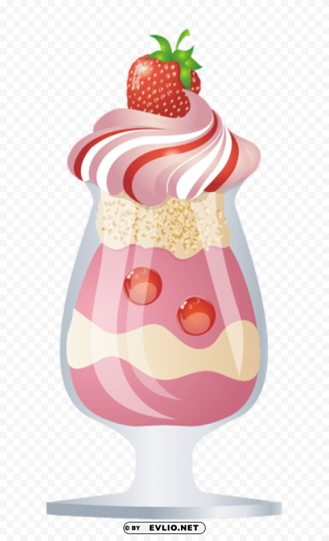 Ice Cream Sundae Transparent PNG Isolated Illustration With Clarity