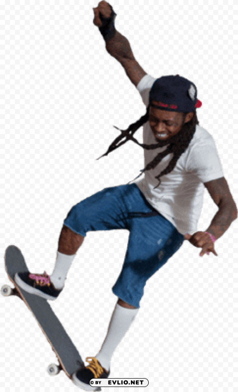 skateboarder smiling Clean Background Isolated PNG Image