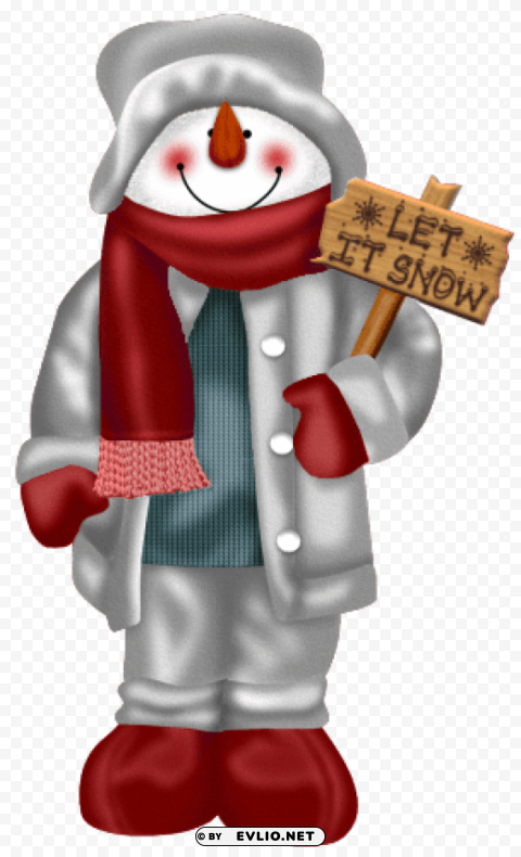 snowman let it snow Clear Background Isolation in PNG Format