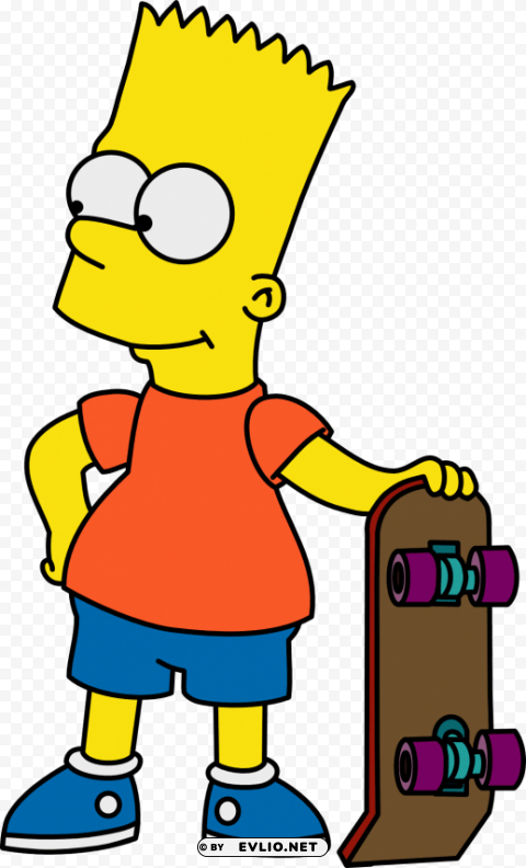 bart simpson skateboard HighQuality PNG Isolated on Transparent Background
