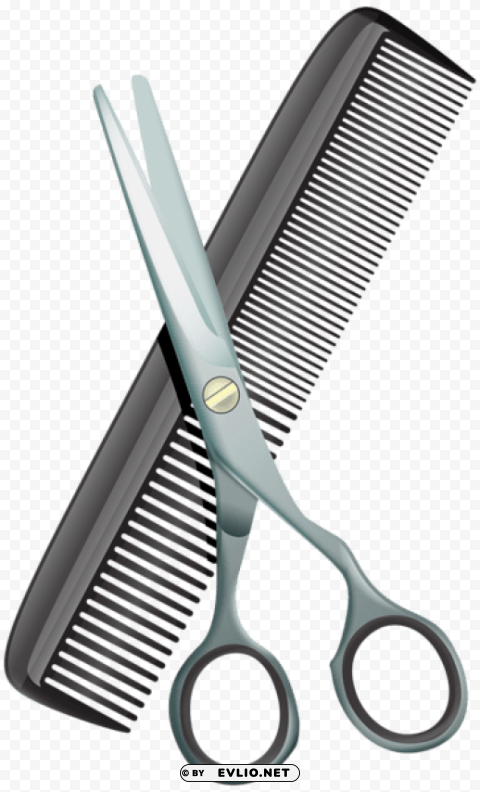 comb and scissors PNG transparent graphics for projects