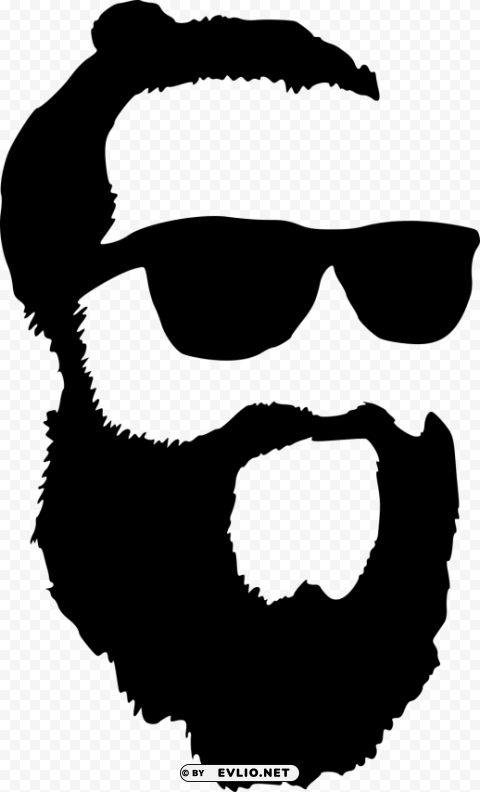 hipster with sunglasses silhouette PNG high quality