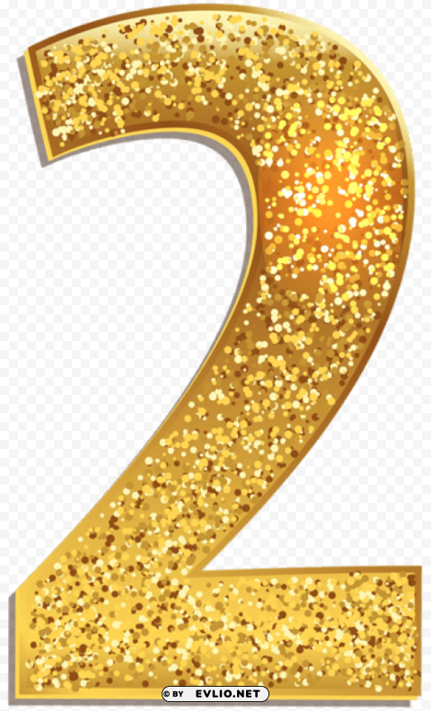 number two gold shining HighQuality Transparent PNG Element