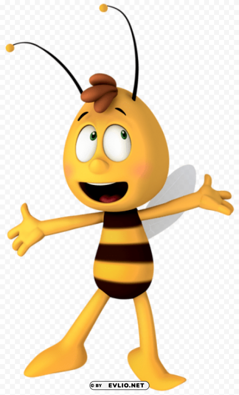 willy maya the bee cartoon Transparent Background Isolated PNG Item